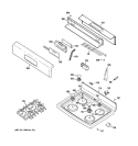 CONTROL PANEL & COOKTOP Diagram and Parts List for JGBP83WEJ4WW  General Electric Range