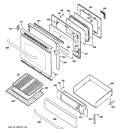 DOOR & DRAWER PARTS Diagram and Parts List for JGBP87MEL1BG  General Electric Range