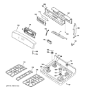 CONTROL PANEL & COOKTOP Diagram and Parts List for JGB900BEK5BB  General Electric Range