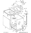 CABINET, COVER & FRONT PANEL Diagram and Parts List for WJRR4170E3WW  General Electric Washer