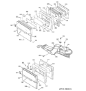 DOORS & LOCK Diagram and Parts List for JKP26GT1BB  General Electric Wall Oven