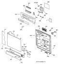 ESCUTCHEON & DOOR ASSEMBLY Diagram and Parts List for GSD3735F01WW  General Electric Dishwasher