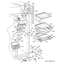 FRESH FOOD SECTION Diagram and Parts List for ZISW36DWA  General Electric Refrigerator