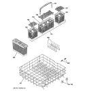 LOWER RACK ASSEMBLY Diagram and Parts List for PDW8211J01BB  General Electric Dishwasher
