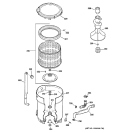 TUB, BASKET & AGITATOR Diagram and Parts List for WHRE5260E6WW  General Electric Washer