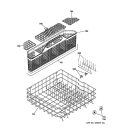 LOWER RACK ASSEMBLY Diagram and Parts List for PDW8200J03WW  General Electric Dishwasher
