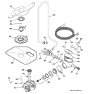 MOTOR - PUMP MECHANISM Diagram and Parts List for PDW8612J01WW  General Electric Dishwasher