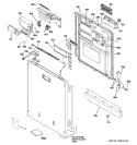 ESCUTCHEON & DOOR ASSEMBLY Diagram and Parts List for ZBD0700K01II  General Electric Dishwasher