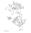 CONTROL PANEL & COOKTOP Diagram and Parts List for JGBP28TEL1WW  General Electric Range