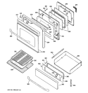 DOOR & DRAWER PARTS Diagram and Parts List for JGBP88SEL1SS  General Electric Range