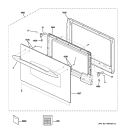 DOOR PARTS Diagram and Parts List for SCB1001KSS01  General Electric Microwave Oven Combo