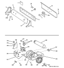 BACKSPLASH, BLOWER & MOTOR ASSEMBLY Diagram and Parts List for DBLR333GE2WW  General Electric Dryer