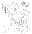 ICE MAKER & DISPENSER Diagram and Parts List for PSH23PSSDSV  General Electric Refrigerator