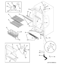 CABINET Diagram and Parts List for FUF17DTARWH  General Electric Freezer