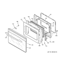 DOOR Diagram and Parts List for JT915WF8WW  General Electric Wall Oven
