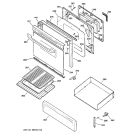 DOOR & DRAWER PARTS Diagram and Parts List for JGBP25WEL1WW  General Electric Range