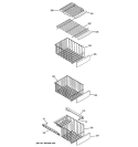 FREEZER SHELVES Diagram and Parts List for GSS23LGTCWW  General Electric Refrigerator