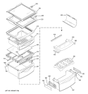 FRESH FOOD SHELVES Diagram and Parts List for GSS25LGTDCC  General Electric Refrigerator