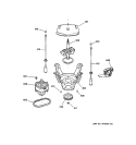 SUSPENSION, PUMP & DRIVE COMPONENTS Diagram and Parts List for EWA4000B9WW  General Electric Washer