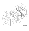 DOOR Diagram and Parts List for JBP70SK4SS  General Electric Range