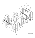 DOOR Diagram and Parts List for JCBP65MK4BS  General Electric Range