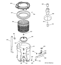 TUB, BASKET & AGITATOR Diagram and Parts List for WPSB8060B9CC  General Electric Washer