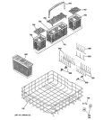 LOWER RACK ASSEMBLY Diagram and Parts List for ZBD0700N00II  General Electric Dishwasher