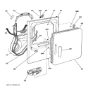 FRONT PANEL & DOOR Diagram and Parts List for DLSR483EE2WW  General Electric Dryer