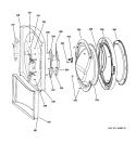 Part Location Diagram of WH46X10133 GE FRONT PANEL GG