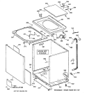 CABINET, COVER & FRONT PANEL Diagram and Parts List for WISR106DTBWW  General Electric Washer