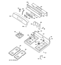 CONTROL PANEL & COOKTOP Diagram and Parts List for JGBP33SEL1SS  General Electric Range