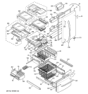 DOORS & SHELVES Diagram and Parts List for PDS22SBSARSS  General Electric Refrigerator