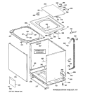 CABINET, COVER & FRONT PANEL Diagram and Parts List for WISR106DGBWW  General Electric Washer