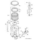 TUB, BASKET & AGITATOR Diagram and Parts List for WMCD2050G0WC  General Electric Washer