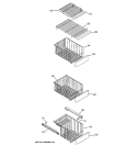 FREEZER SHELVES Diagram and Parts List for GSL25LGTCBS  General Electric Refrigerator