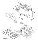 CONTROL PANEL & COOKTOP Diagram and Parts List for JGB900SEL1SS  General Electric Range