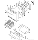 DOOR & DRAWER PARTS Diagram and Parts List for JGB900SEL1SS  General Electric Range