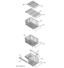 FREEZER SHELVES Diagram and Parts List for GSS25MSSESS  General Electric Refrigerator