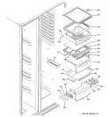FRESH FOOD SHELVES Diagram and Parts List for GIE21IETAFKB  General Electric Refrigerator