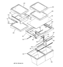 FRESH FOOD SHELVES Diagram and Parts List for GTS22KCPCRCC  General Electric Refrigerator