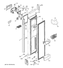 FREEZER DOOR Diagram and Parts List for PSI23NGTDCV  General Electric Refrigerator