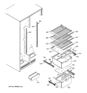 FRESH FOOD SHELVES Diagram and Parts List for GSS20DBPCWW  General Electric Refrigerator