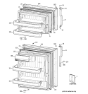 DOORS Diagram and Parts List for HTT16BBSARWW  Hotpoint Refrigerator