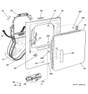 FRONT PANEL & DOOR Diagram and Parts List for DMCD330EG0WC  General Electric Dryer