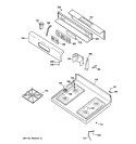 CONTROL PANEL & COOKTOP Diagram and Parts List for JGBP25WEL2WW  General Electric Range