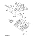 CONTROL PANEL & COOKTOP Diagram and Parts List for JGBP29WEL2WW  General Electric Range