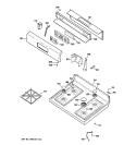 CONTROL PANEL & COOKTOP Diagram and Parts List for JGBP30WEK3WW  General Electric Range