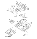 CONTROL PANEL & COOKTOP Diagram and Parts List for JGBP34WEL2WW  General Electric Range