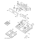 CONTROL PANEL & COOKTOP Diagram and Parts List for JGBS24GEK2SS  General Electric Range