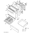 DOOR & DRAWER PARTS Diagram and Parts List for JGBP26CEH6CC  General Electric Range